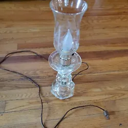 Vintage Crystal Lamp Electric Glass Votive.