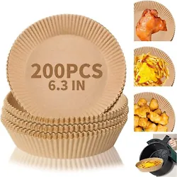 [Upgrade Bowl Shaped]: Adopted a round bowl-shaped design, these non-stick disposable air fryer liners are no need to...