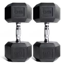The barbell coated hex dumbbells feature steel, diamond knurled handles with protective coating providing long-lasting...