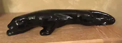 Panthere Lionne Grande Sculpture animalière céramique craquelé Style art deco. Longueur…47cmHauteur 10cm