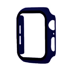 Hard PC Bumper Case w/ Tempered Glass for Apple Watch 45mm Series 7 DARK BLUE Hard PC Bumper Case w/ Tempered Glass for...