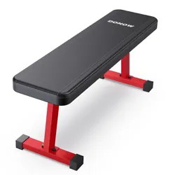 BREATHABLE AND NON-SLIP LEATHER - DN315R flat bench is covered with special cellular PU leather. Compared with ordinary...