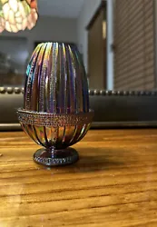 Fenton Carnival Fairy Lamp Beaded Tulip Glass Fairy Light Vintage.