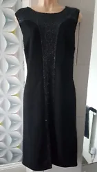 New BM COLLECTION Straight Black Occasion Dress with Glitter/Sequin Front Panel. The dress is prettier than my photos...