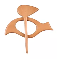 Carved bird shawl pin.This shawl pin set is handmade of madrone, a beautiful light colored wood with subtle color and...