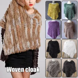 Lady Real Rabbit Fur Poncho Warm Soft Triangle Scarf Shawl Natural Fur Pullover. Material: Rabbit Fur. Due to the...
