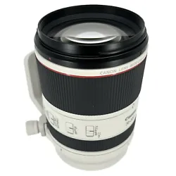 Canon RF 70-200mm f/2.8L IS USM Lens. - Canon Lens Dust Cap RF. - Canon E-77 II 77mm Lens Cap.