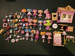 Huge Lot Of Preowned LalaLoopsy Mini Dolls + Accessories + Animals rare grails.