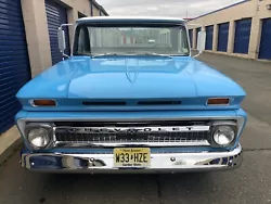 1966 Chevrolet C-10 Custom Pickup Truck (Fleetside Long Bed). Straight 6 cylinder 250 CID. Manual 3 speed Muncie...