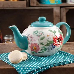 Enjoy serving tea and other beverages in The Pioneer Woman Country Garden Ceramic Teapot. This lovely item has a...