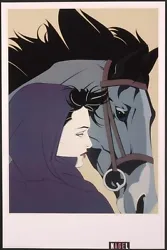 This is a beautiful open edition print by Patrick Nagel 1946 - 1984. Its overall size is a large 36