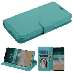For iPhone 5/5s/SE 2016 Leather Flip Wallet Phone Holder Protective Cover TEAL iPhone 5/5s/SE 2016 Leather Flip Wallet...