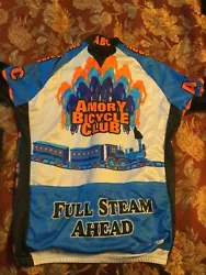 Steam locomotive, cycling jersey, Ander Hamm, Mens Med. Armory Bicycle club. Condition is 