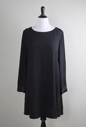 By: Eileen Fisher. 100% Silk Satin Trim Shift Dress. MATERIAL: 100% Silk. Trim: 95% Silk, 5% Spandex. Machine Wash....