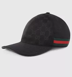Gucci ORIGINAL GG CANVAS BASEBALL HAT WITH WEB 200035 KQWBG 1060. A classic baseball cap shape in Original GG canvas...
