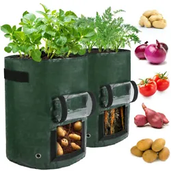 Handles & Access Flap: The potato grow bags has sturdy handle on both side, allows you to move it easily and safely....