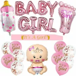 THE PERFECT PARTY: The BABY GIRL BALLOON SETare well-designed Baby Shower or Baby gender reveals party supplies....
