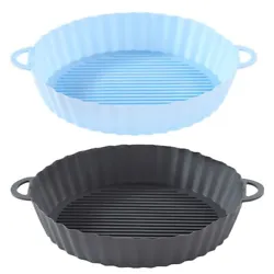 1/2PCS Air Fryer Tray. It can also be placed in the microwave as a plate to heat food. Color:Black,blue.