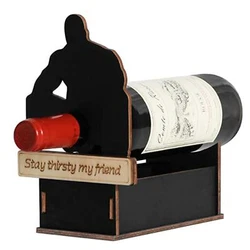 Wood Wine Bottle Holder Stand Single Balancing Wooden Novelty Wine Rack Shelf. Stand Single Balancing Holder, Wine...