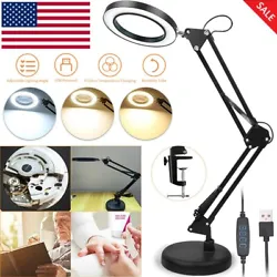 【10X Magnification】 The Magnifier Lamp with 10X Magnification, perfect for reading, cross stitching, knitting,...