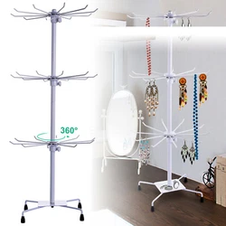 4-Tier Tabletop Wood Jewelry Display Stand Necklace Holder Organizer Rack Hanger. New Velvet Jewelry Necklace Bracelet...