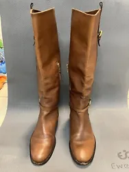 Coach mulan boots women 10 brown leather flat riding boots.