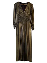mieka long maxi Gold dress style vg75211L.  Approximate Measurements Chest 30”Waist 28”Hips 32”Shoulder to...