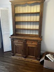 Yorkshire Rose, hand made piece. This cupboard/book case is made from solid oak and stained. Working turn key lock on...