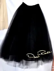 Composition: Tulle; Lined. Color: Black / Off White Embroidery. Long length. A Line silhouette.