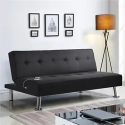 Modern Faux Leather Folding Futon Sofa Sleeper Bed Couch w/Pull Out Bed White. Our sofa bed provides space for 3 guests...