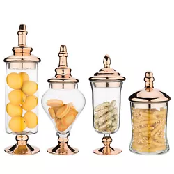 MyGift Enterprise LLC. Attractive copper tone lids and glass blend well with a wide range of decors.