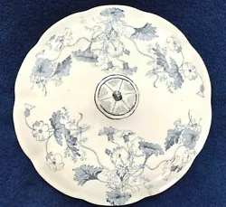 This is a beautiful antique ironstone china blue/gray floral (looks like poppies and leaves) transferware cover. It is...
