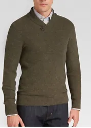 Joseph Abboud Button Shawl Sweater. Evergreen color. 50% Wool 50% Nylon.