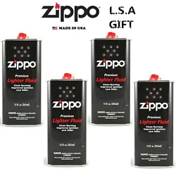 4 Can Zippo 12oz Fuel Fluid. Note: This product is for all Zippo windpoof lighters. It is not for use with the Multi...