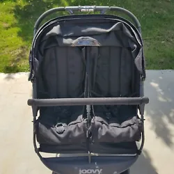 Good condition, has been a great double stroller, lots of storage, cup holders, reclines, peek-a-boo window, folds...