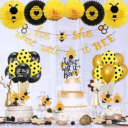 What Will It Bee Gender Reveal Party Supplies Decorations by Keaparty, Bee Baby Shower Decorations, Honey Bee Cupcake...