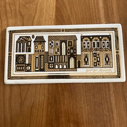 Mid-Century Georges Briard Mushroom Enamel Metal Tile Trivet / CoastersTile is new old stock. Shows some normal wear...