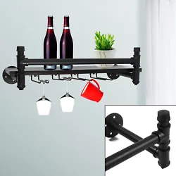 Description: The one-layer 24In wall mounted wine rack is simple, fresh and elegant, with simple and smooth lines,...