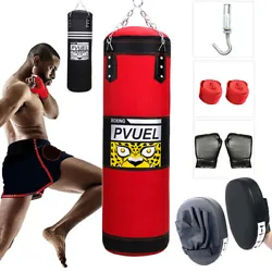 100cm Boxing Punching Bag Kicking Heavy Duty Sandbag MMA Gloves Set 39