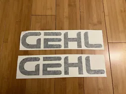 GEHL Equipment - 36” Inch Sticker Decal Logo - Set Of 2 Black Excavator.