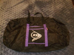 THIS IS FOR A VERY LARGE DUNLOP MARKED GYM BAG. THERE IS A LABEL INSIDE SAYING MADE BY ACTION IN CHINA FOR DUNLOP. ALSO...