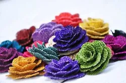 Choose from a wide variety of color choices of burlap flowers.