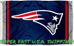 Show you team spirit! New England Patriots Flag3 ft tall X 5 ft wide with 2 metal grommets for hanging from your flag...