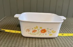Corning Wildflower casserole with lidLOOK AT PICS. A FEW DINGS ON LID