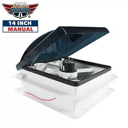 Leisure Coachworks RV Roof Vent Fan 12V Manual Riser Reversible Fan with Smoked Lid Free Shipping Ships Same Or Next...
