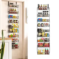 Overall size: 15.7” L x2.55” W 68.5” H. Our black pantry door organizer can be used as a pantry shelf organizer,...
