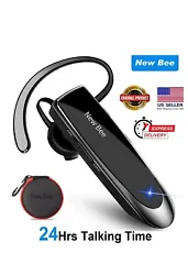 New Bee Earpiece Bluetooth Wireless Handsfree Headset for iPhone Android Samsung.