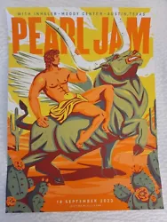 This Pearl Jam Austin Night 1 Longhorn Poster designed by Justine McAllister is a must-have for any rock and pop music...