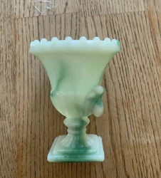 Akro Agate Glass Green Vase. I am not going to list this item again. If you are interested, please make an offer or a...