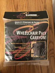 Ez-Accessories® Wheelchair Pack Carryon Bag Black - Zipper Closure - NEW. New in package.